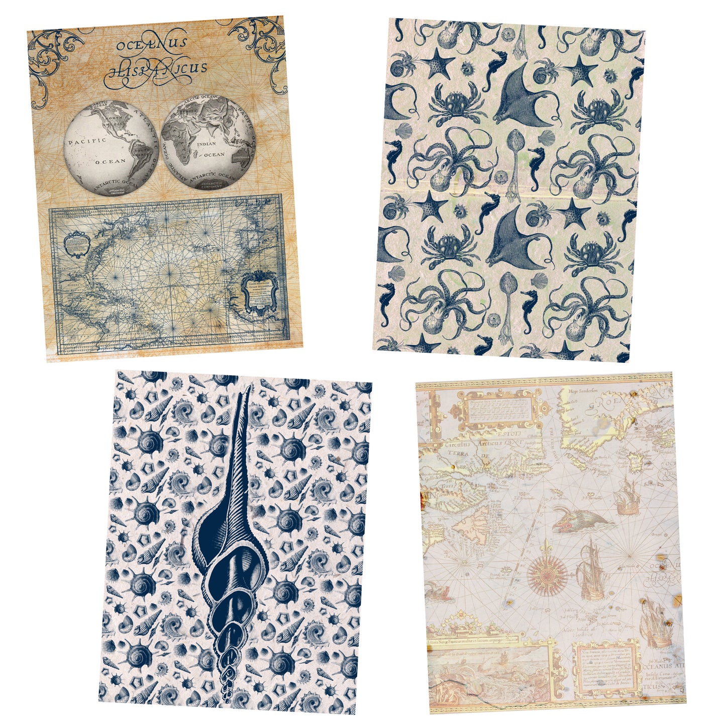 Nautical Journal Paper Pack - 7160 - EZscrapbooks Scrapbook Layouts Journals