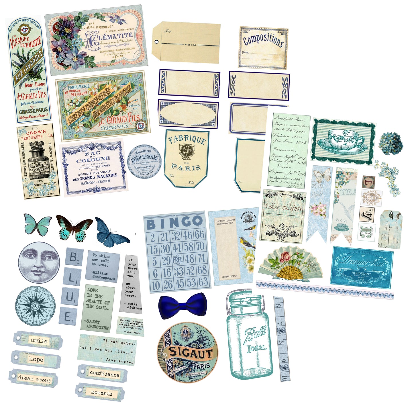 Blue Ephemera Embellishment Pack - 7436