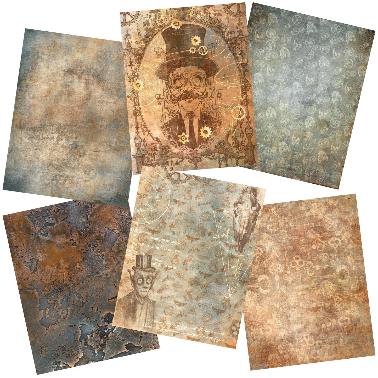 Steampunk Halloween Paper Pack - 7241 - EZscrapbooks Scrapbook Layouts Halloween, Journals, Steampunk
