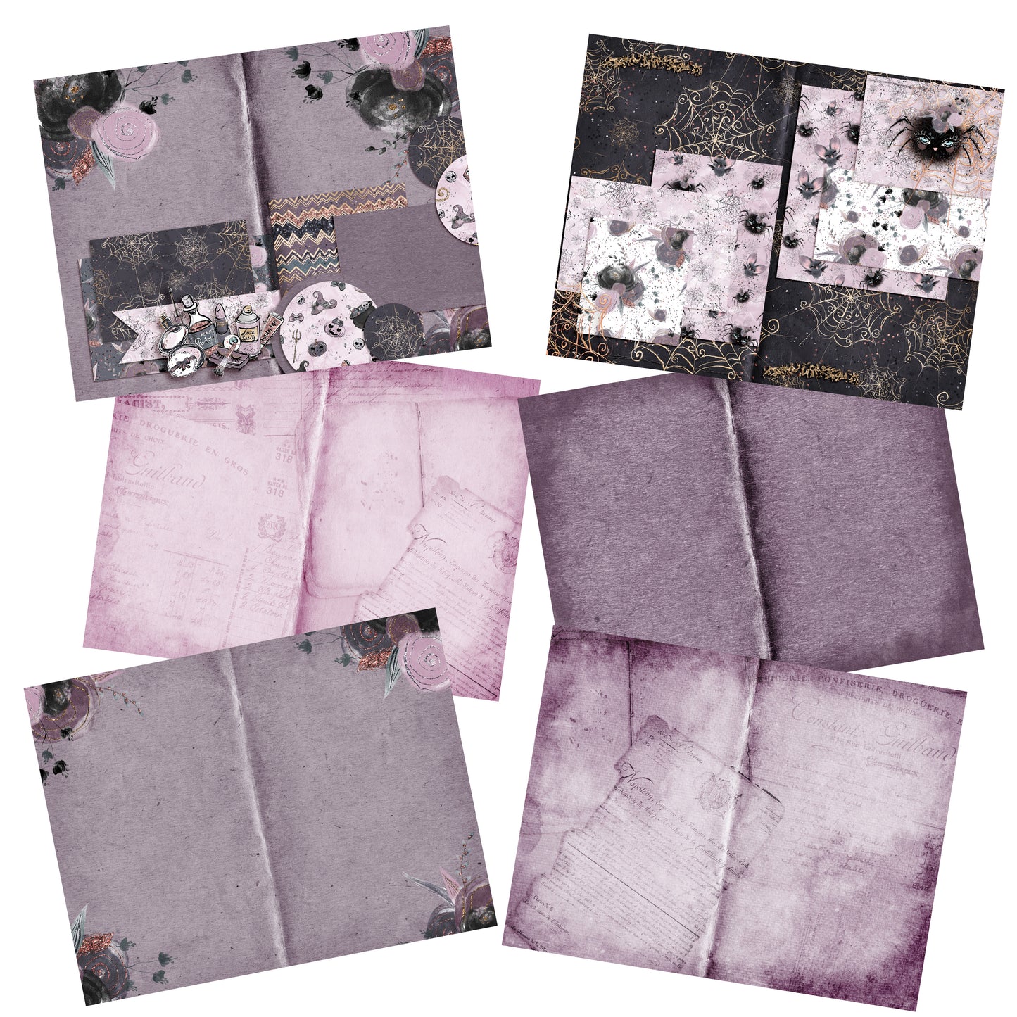 Gothic Dolls Halloween Journal - INSTANT DOWNLOAD - EZscrapbooks Scrapbook Layouts Digital Journals