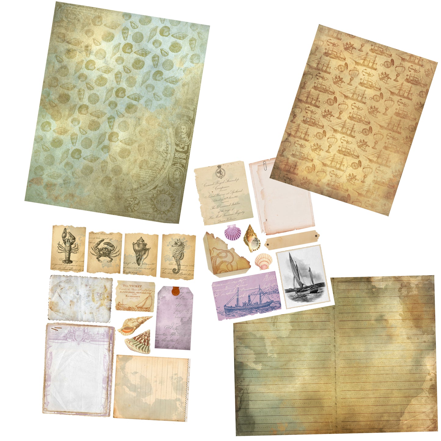 Nautical Journal - 7158 - EZscrapbooks Scrapbook Layouts Journals
