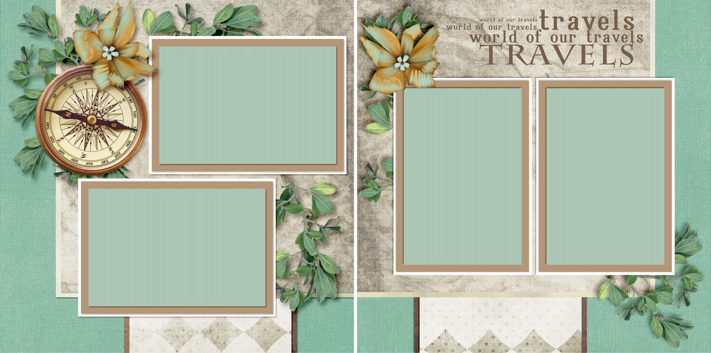 Vintage Travel 3 - 3704 - EZscrapbooks Scrapbook Layouts travel, Vacation