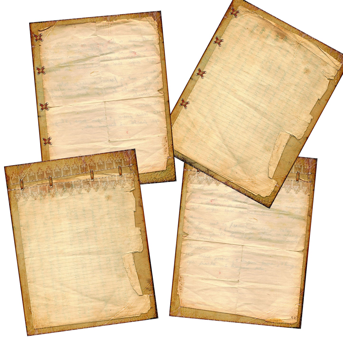 Shabby Journal Paper Pack - 7093 - EZscrapbooks Scrapbook Layouts Journals