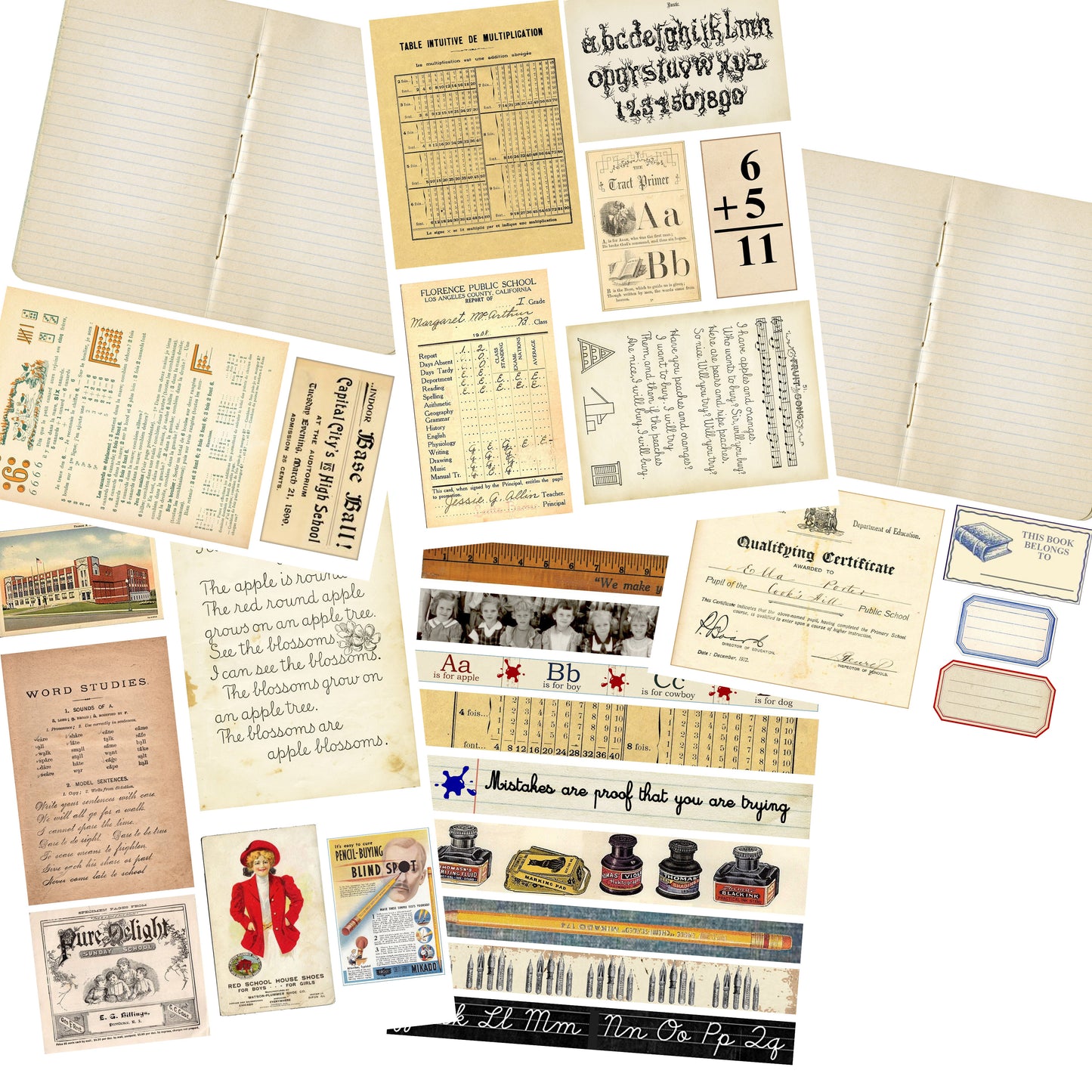 Retro School Embellishment Pack - 7431