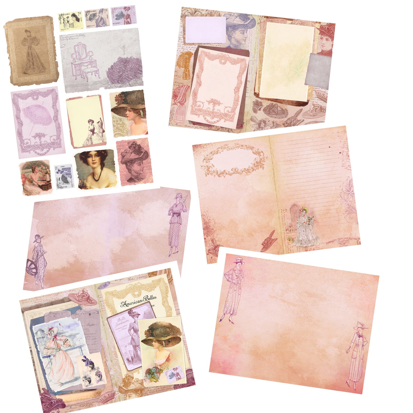 Fabulous Fashion Journal Page Set - 7334 - EZscrapbooks Scrapbook Layouts Fashion, Journals