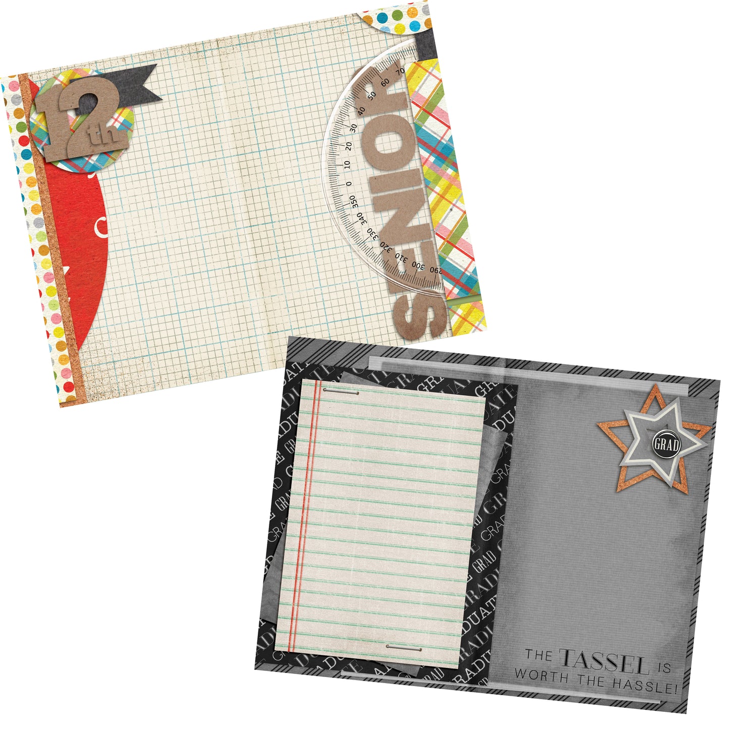School Days Journal - INSTANT DOWNLOAD - EZscrapbooks Scrapbook Layouts Digital Journals