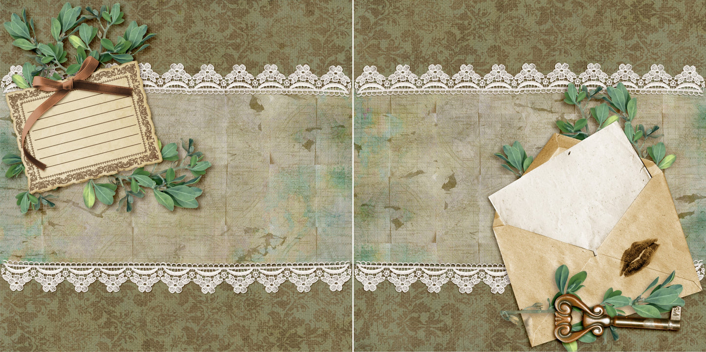 Vintage Travel 4 NPM - 3707 - EZscrapbooks Scrapbook Layouts Heritage, travel, Vacation