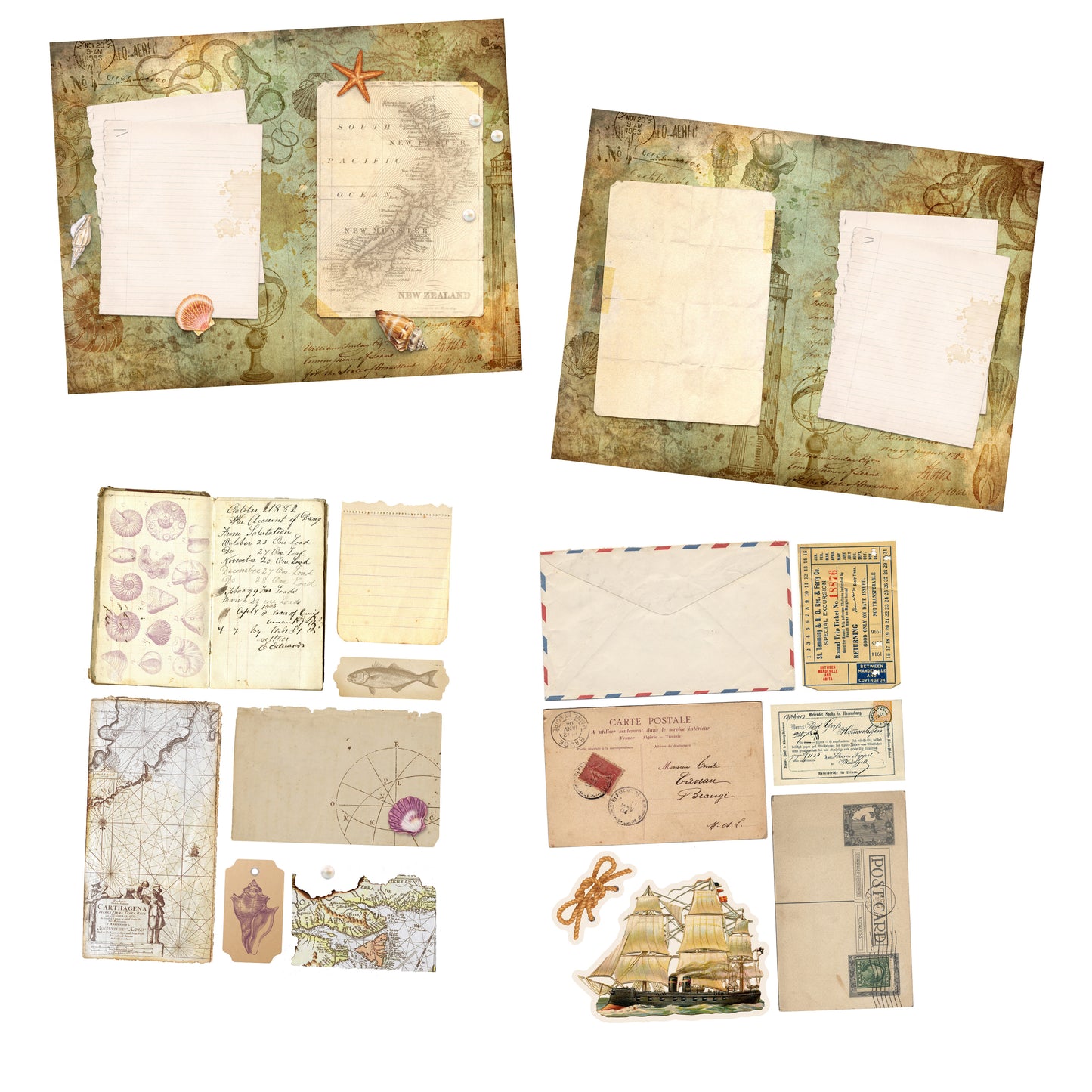 Nautical Junk Journal - 7159 - EZscrapbooks Scrapbook Layouts Journals