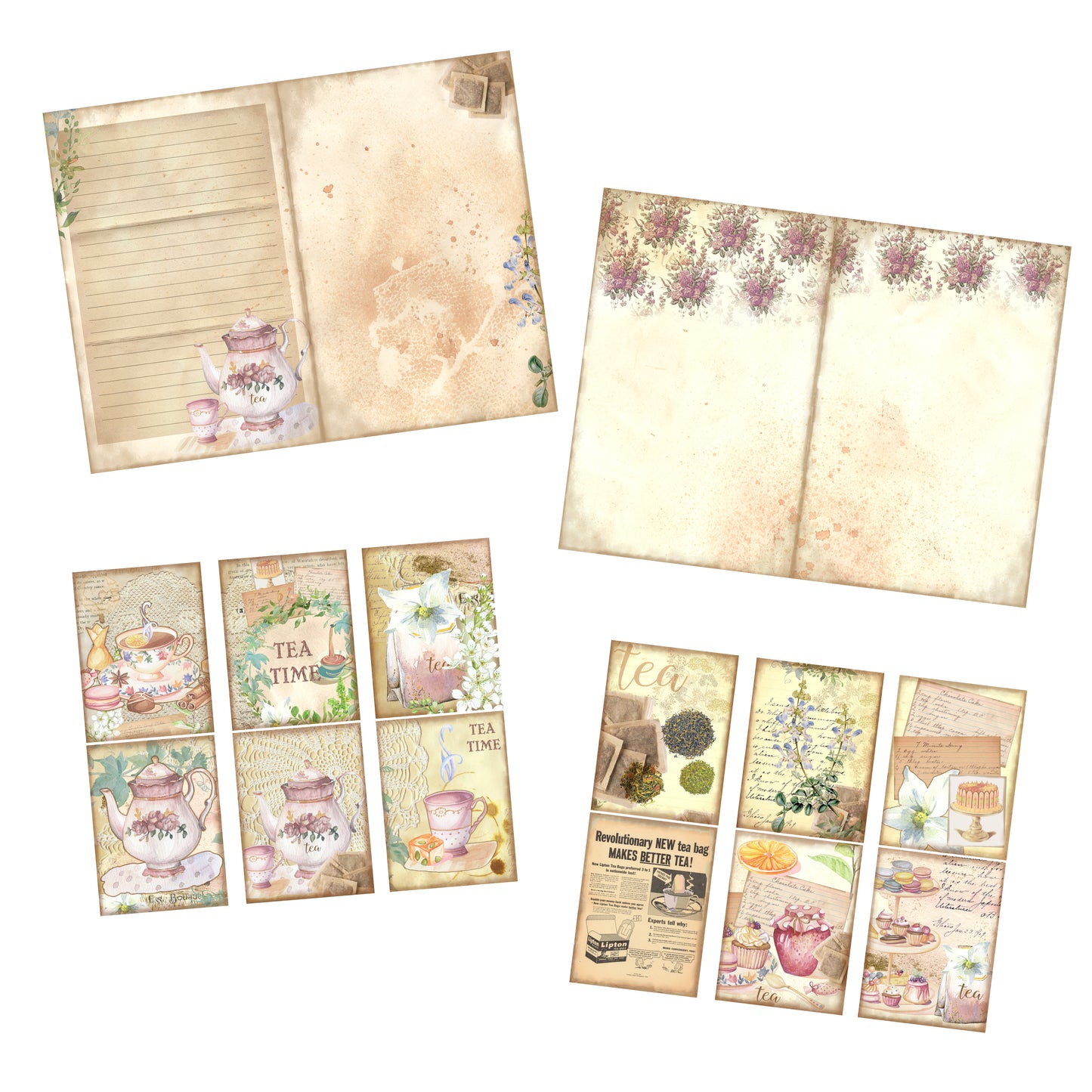 Tea Time Journal Kit - 7130 - EZscrapbooks Scrapbook Layouts Journals