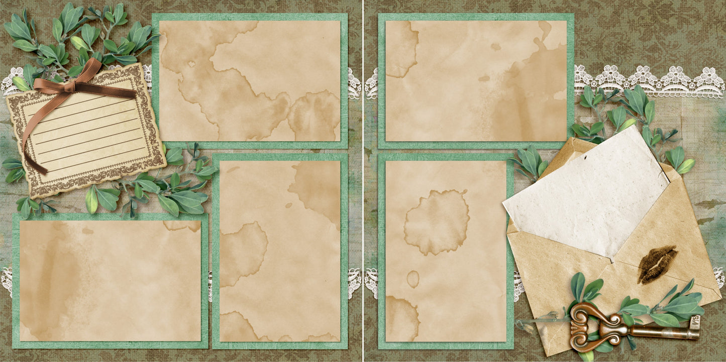 Vintage Travel 4 - 3706 - EZscrapbooks Scrapbook Layouts Heritage, travel, Vacation