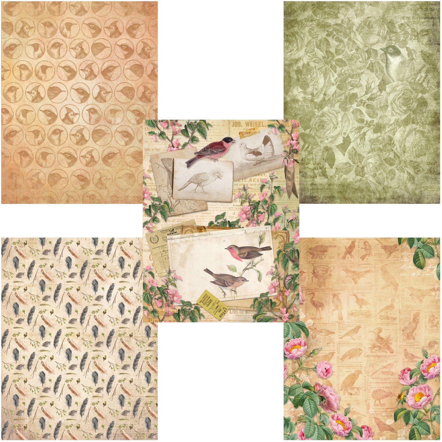 Vintage Birds Paper Pack - 7468