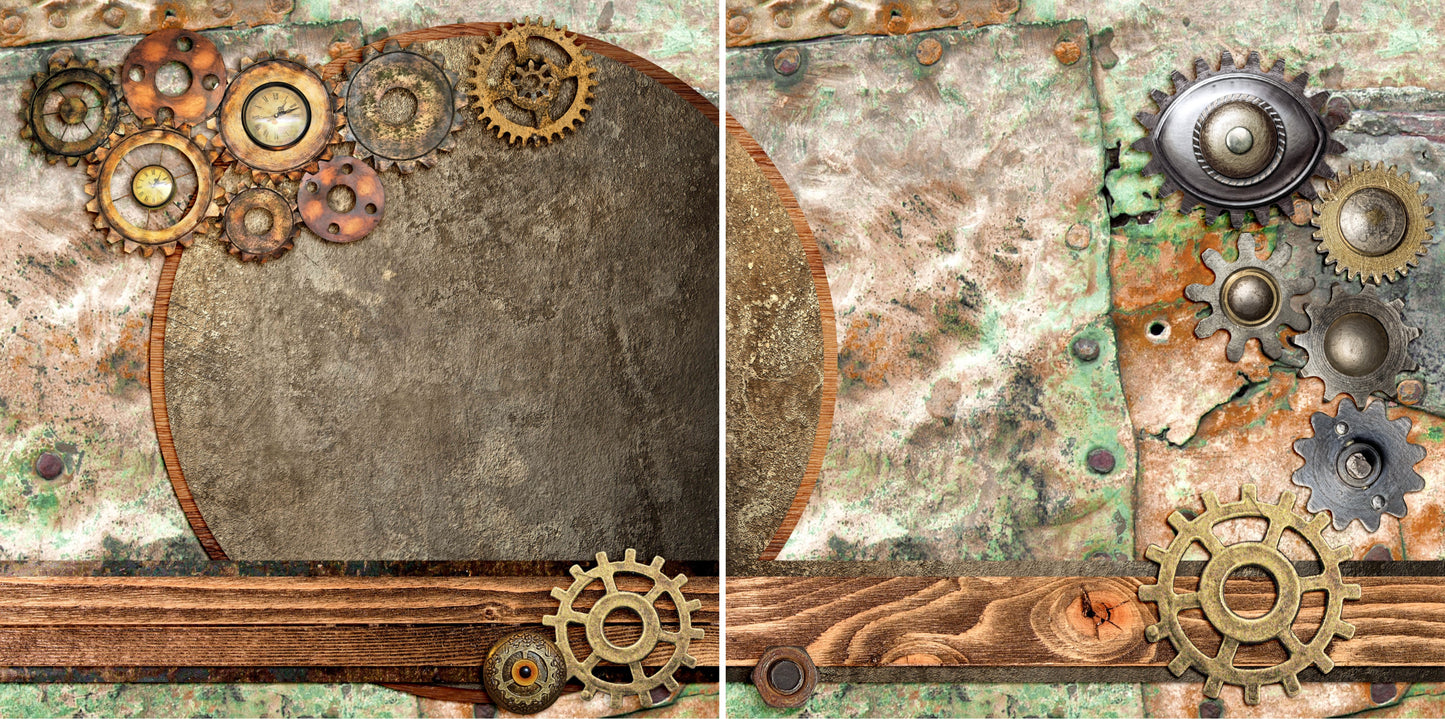 Steampunk:4 NPM - 3717 - EZscrapbooks Scrapbook Layouts Steampunk