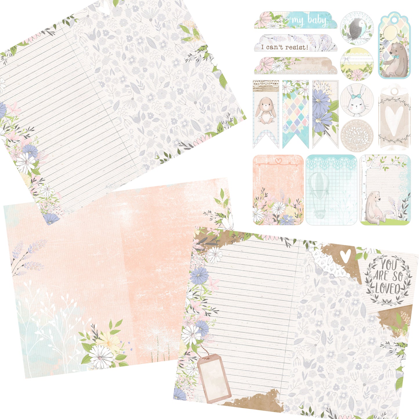 Baby Journal Kit - 7110 - EZscrapbooks Scrapbook Layouts Baby/Toddler, Journals