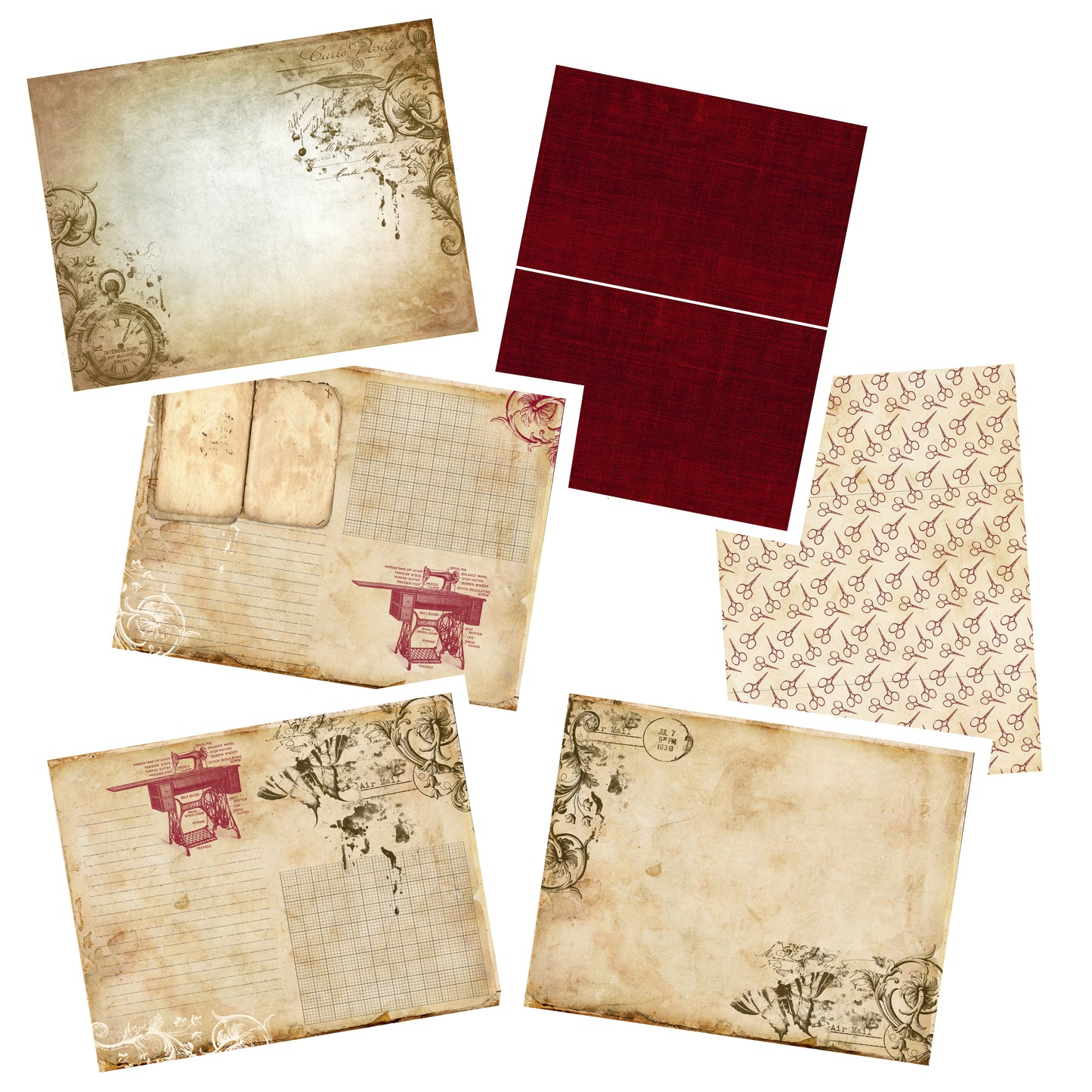 Mad About Sewing Journal Pack - 7204 - EZscrapbooks Scrapbook Layouts Journals, Sewing