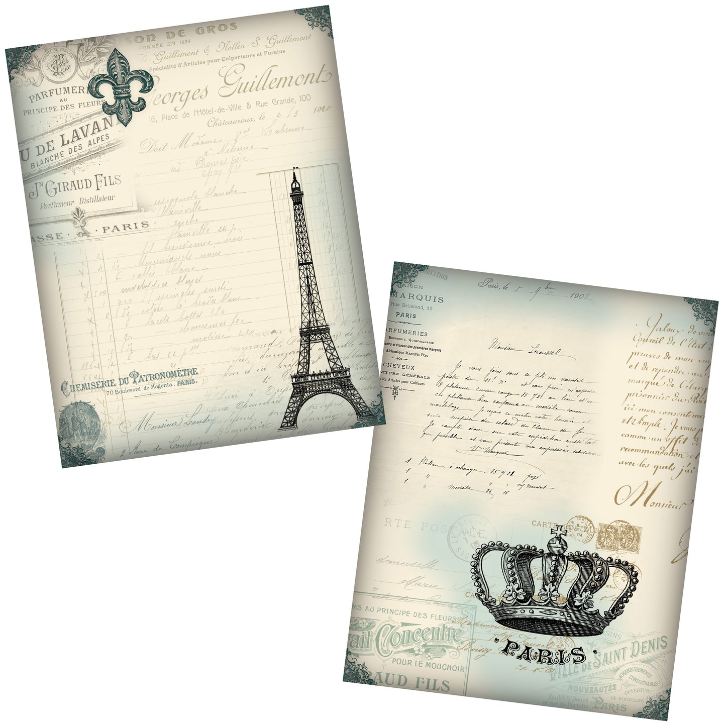 Paris Journal Paper Pack - 7098 - EZscrapbooks Scrapbook Layouts Journals