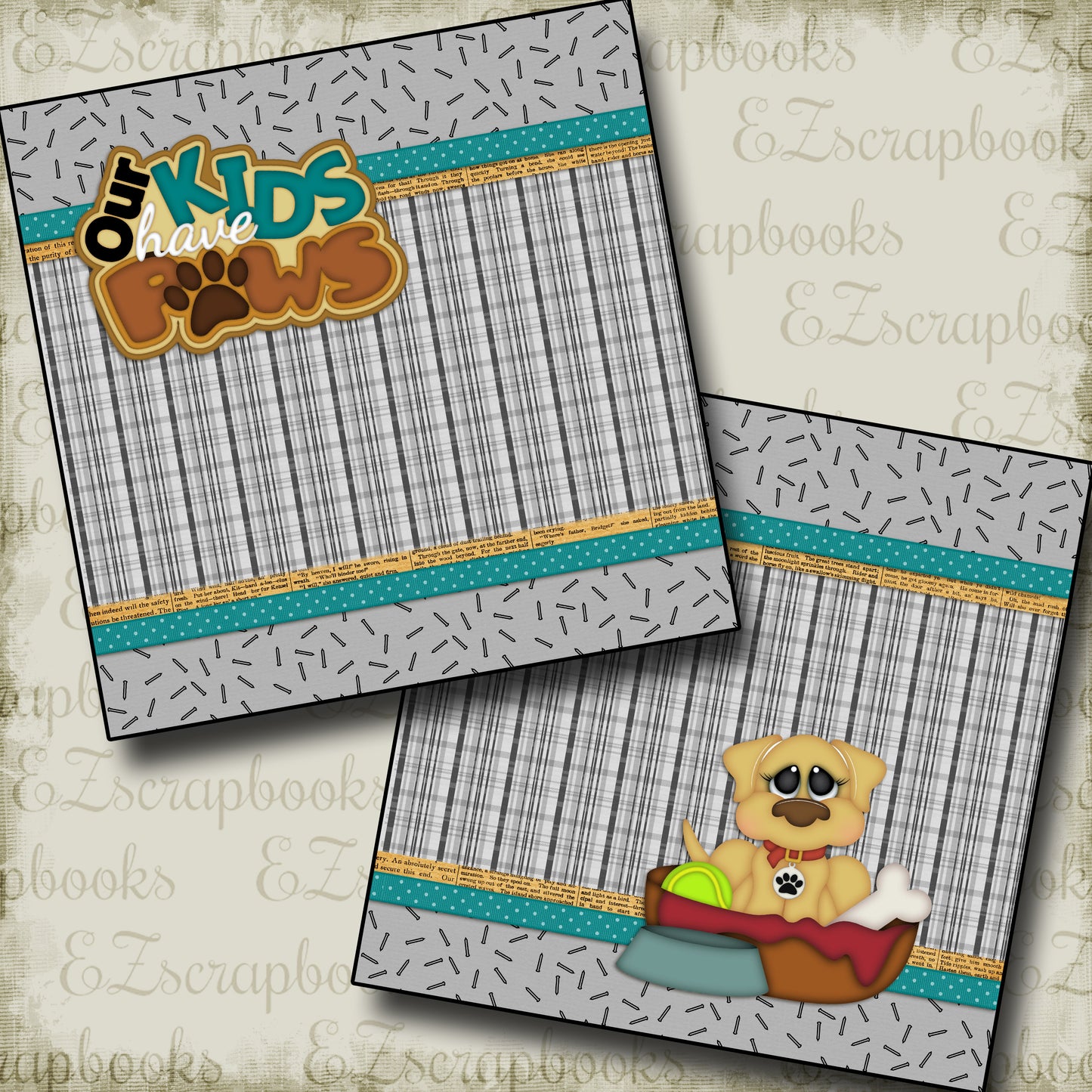 Our Kids Have Paws Dog NPM - 2660 - EZscrapbooks Scrapbook Layouts dogs, Pets