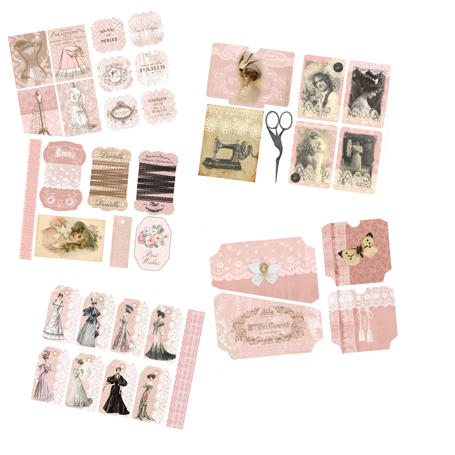Shabby Elegant Lace Journal - 7209 - EZscrapbooks Scrapbook Layouts Heritage, Journals