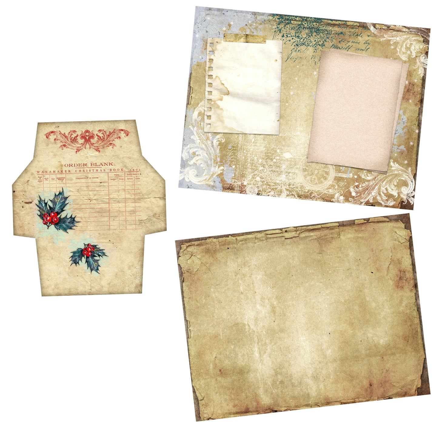 Vintage Christmas Journal Red DIY Kit - 7118 - EZscrapbooks Scrapbook Layouts Christmas, Journals