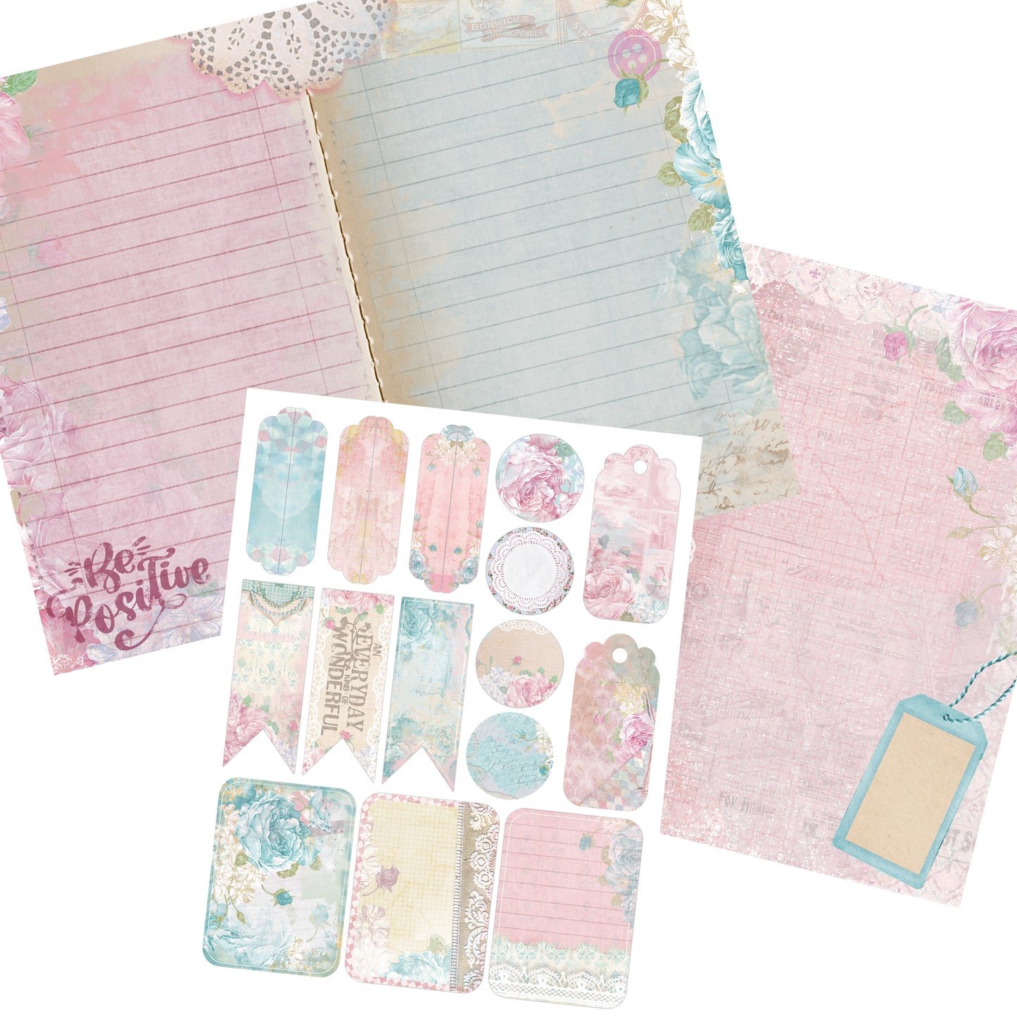 Shabby Journal - 7081 - EZscrapbooks Scrapbook Layouts Journals