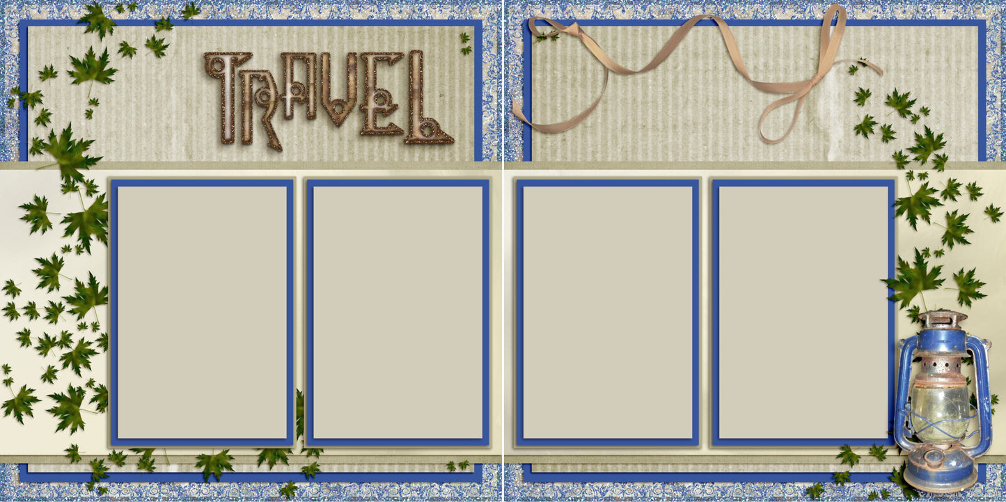 Vintage Travel 5 - 3708 - EZscrapbooks Scrapbook Layouts travel, Vacation