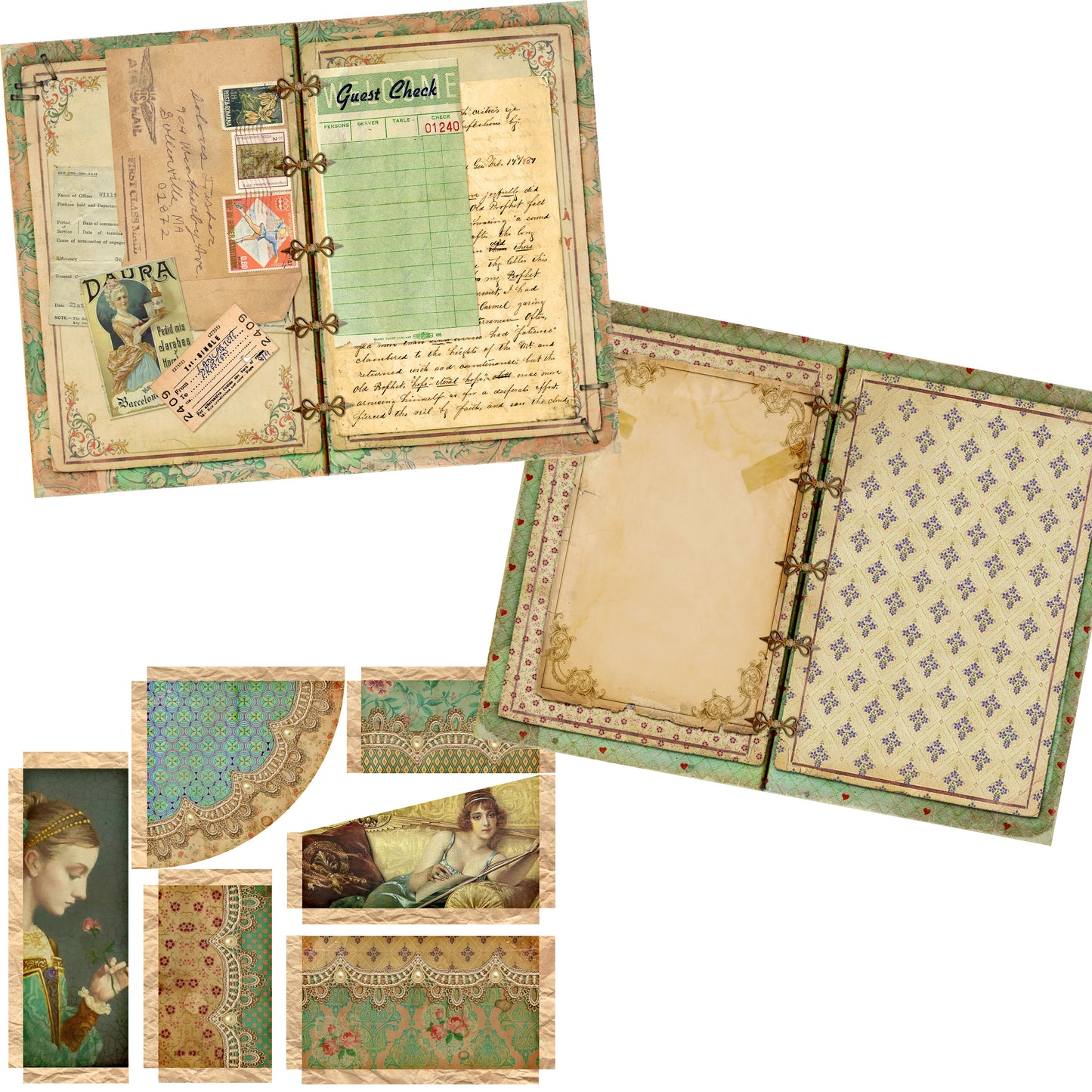Memories Junk Journal Kit - 7107 - EZscrapbooks Scrapbook Layouts Journals