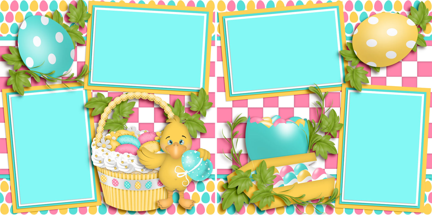 Ducky's Basket - 3738 - EZscrapbooks Scrapbook Layouts Spring - Easter