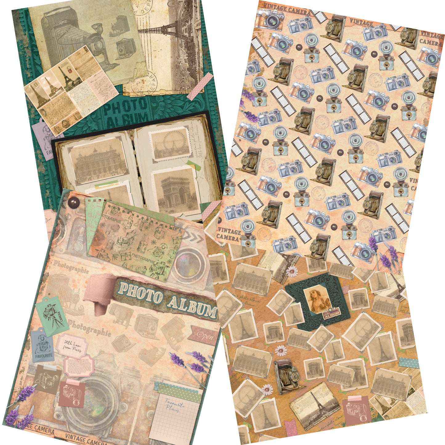Granny's Photo Album Paper Pack - 7321 - EZscrapbooks Scrapbook Layouts Journals, paper pack