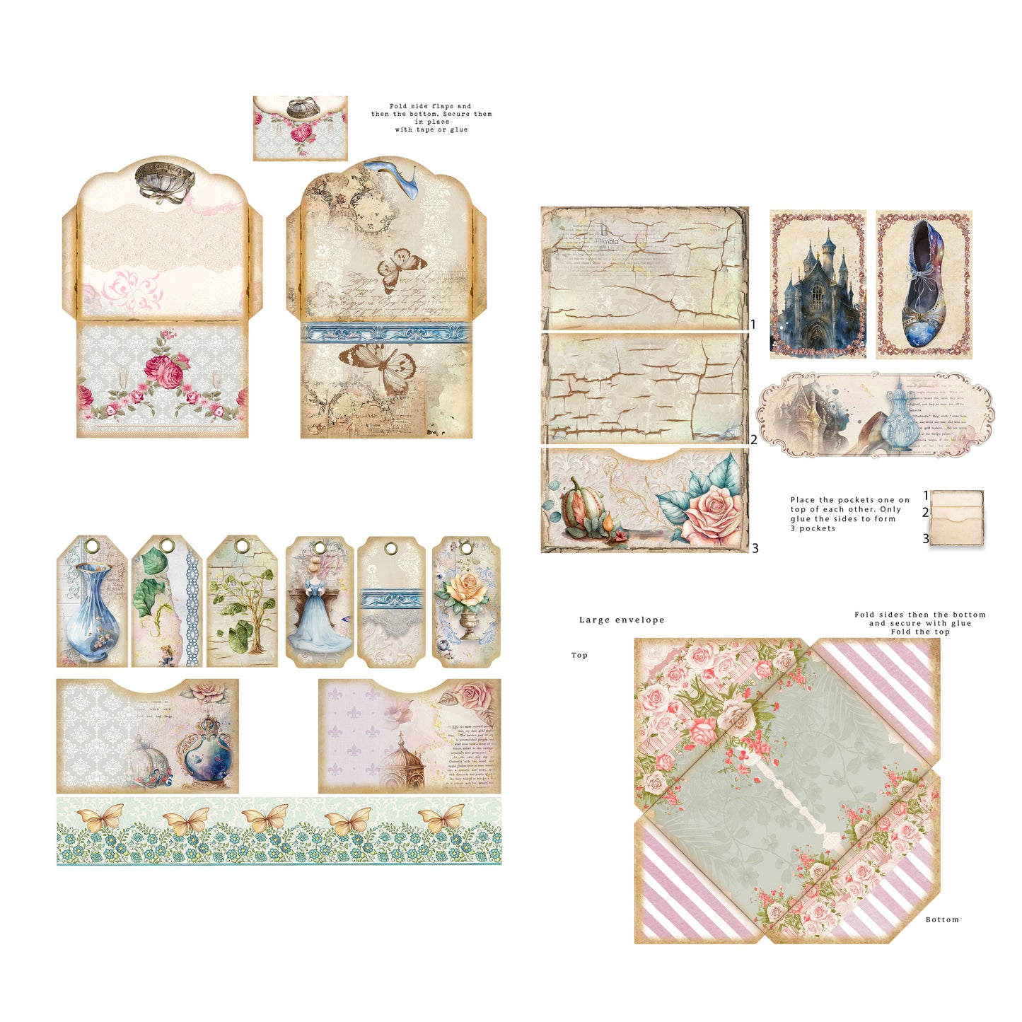 Shabby Princess in Blue Emb Pack - 23-7158