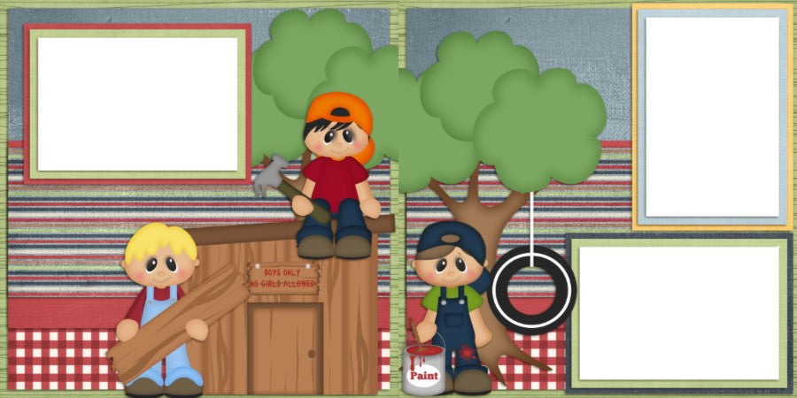 Hard at Work - Digital Scrapbook Pages - INSTANT DOWNLOAD - EZscrapbooks Scrapbook Layouts Boys, Outside Play