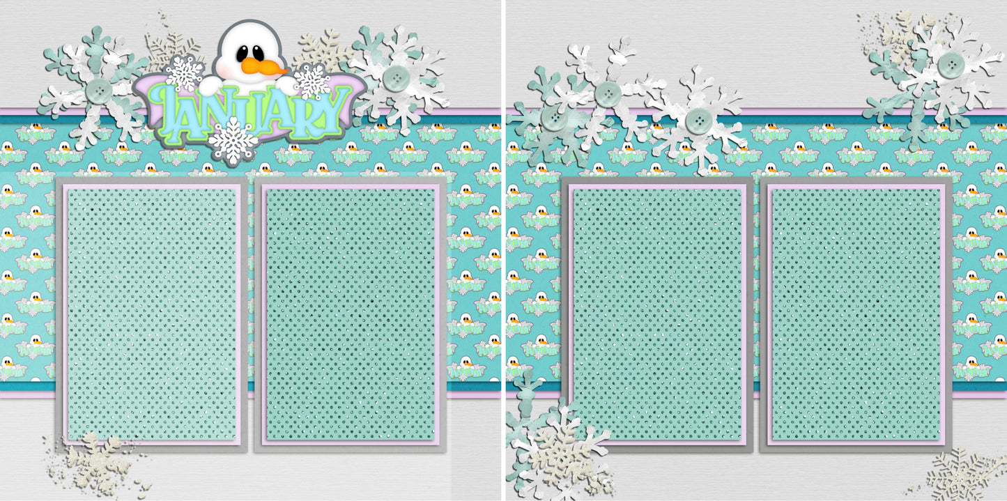January TBD - 967 - EZscrapbooks Scrapbook Layouts Months of the Year, Winter