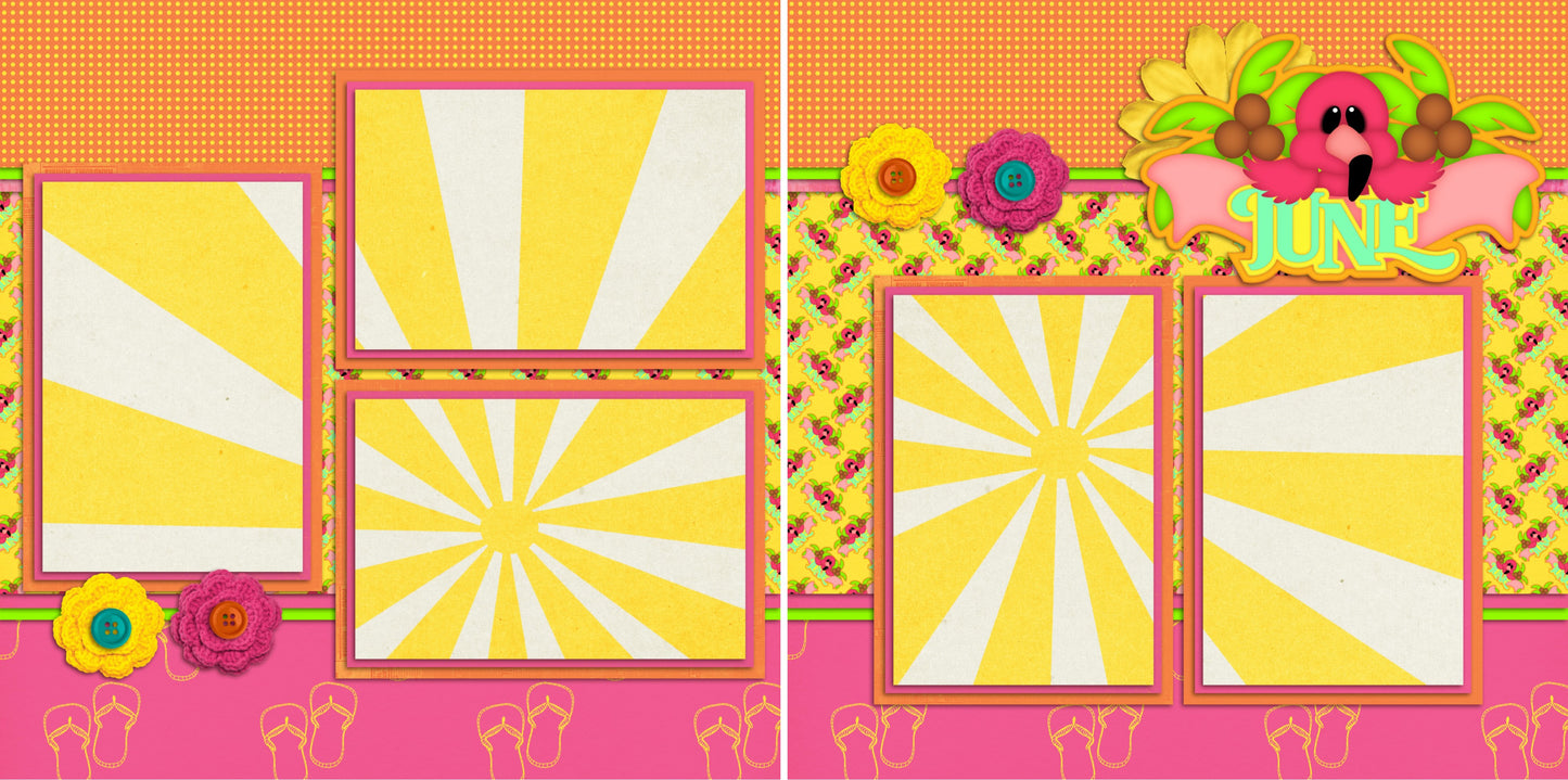 June TBD - 972 - EZscrapbooks Scrapbook Layouts Months of the Year, Summer, Swimming - Pool