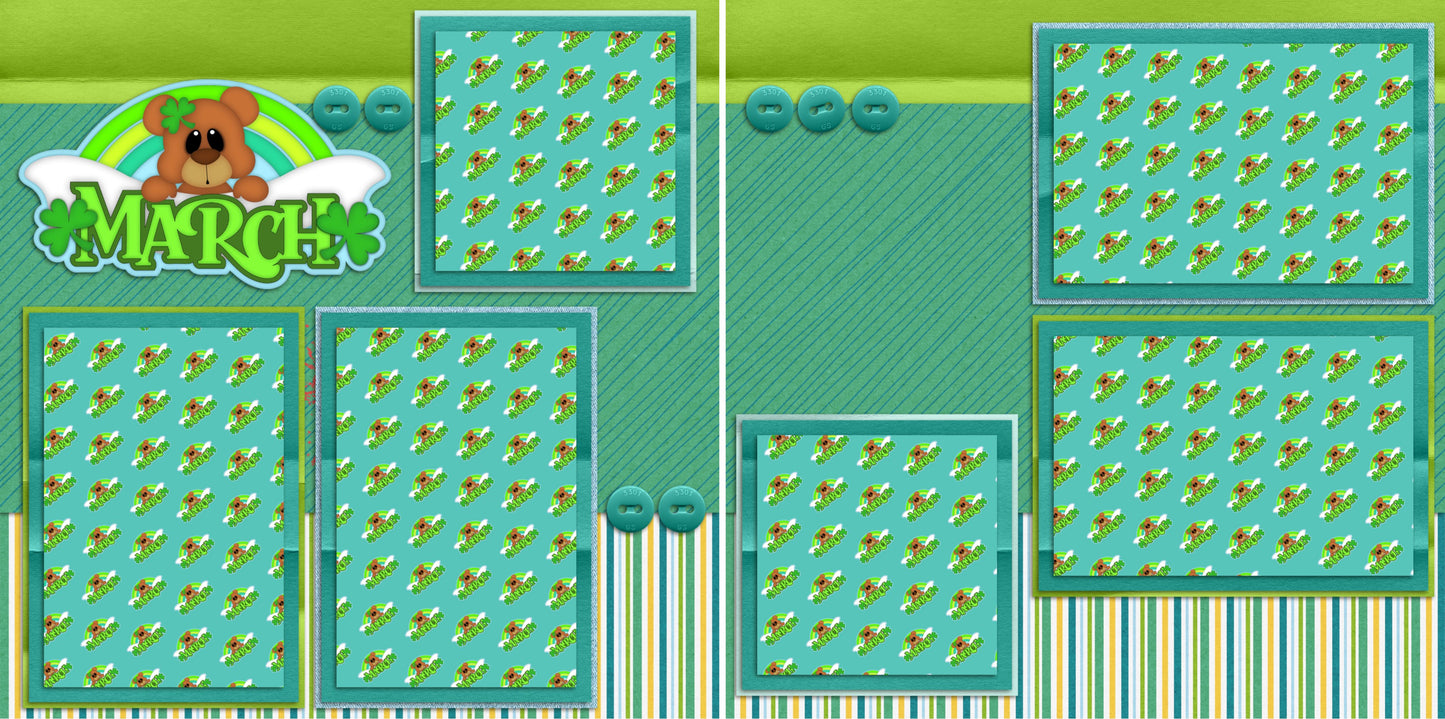 March TBD - 969 - EZscrapbooks Scrapbook Layouts Months of the Year, Spring - Easter, St Patrick's Day