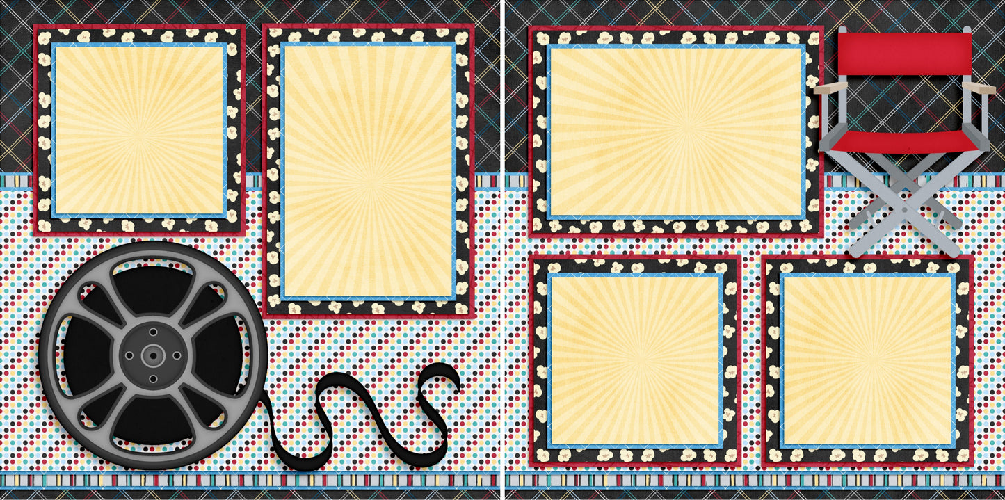 Movie Time - 2501 - EZscrapbooks Scrapbook Layouts Family, Other