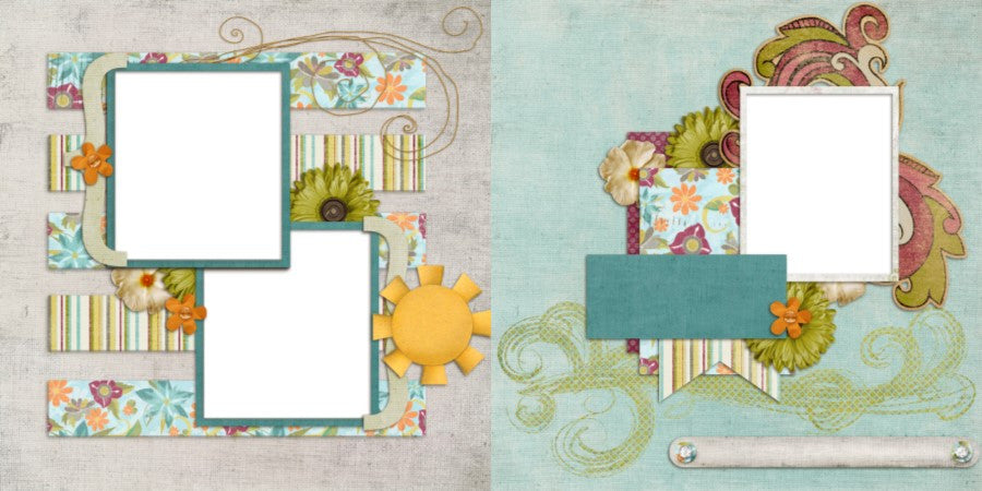 One Fine Day - Digital Scrapbook Pages - INSTANT DOWNLOAD - EZscrapbooks Scrapbook Layouts Beach - Tropical, girl