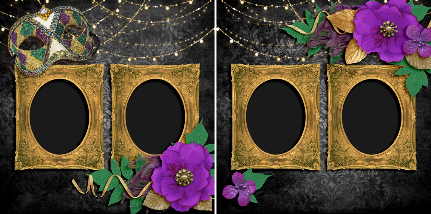 NOLA Nights - 3936 - EZscrapbooks Scrapbook Layouts New Orleans - Mardi Gras, Vacation