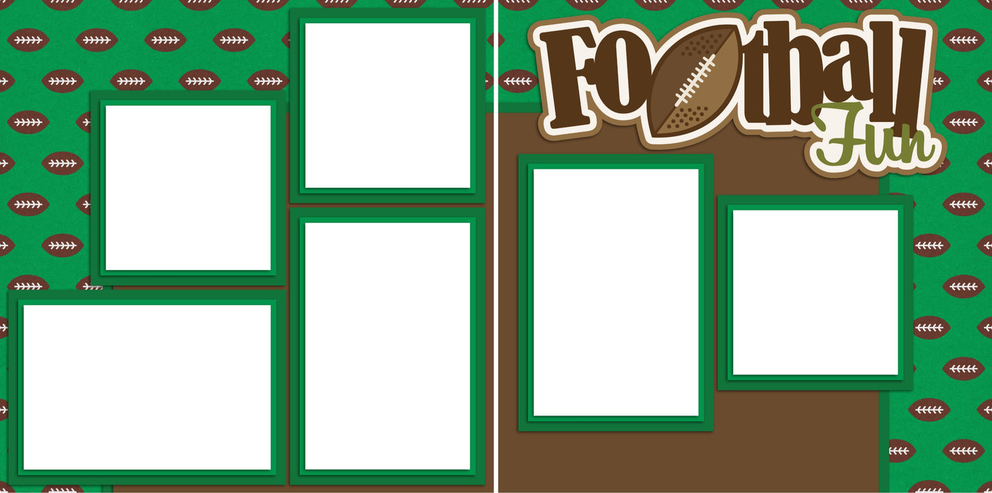 Football Fun - Digital Scrapbook Pages - INSTANT DOWNLOAD - EZscrapbooks Scrapbook Layouts Sports