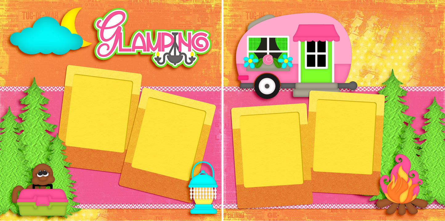 Glamping - 4780 - EZscrapbooks Scrapbook Layouts Camping - Hiking