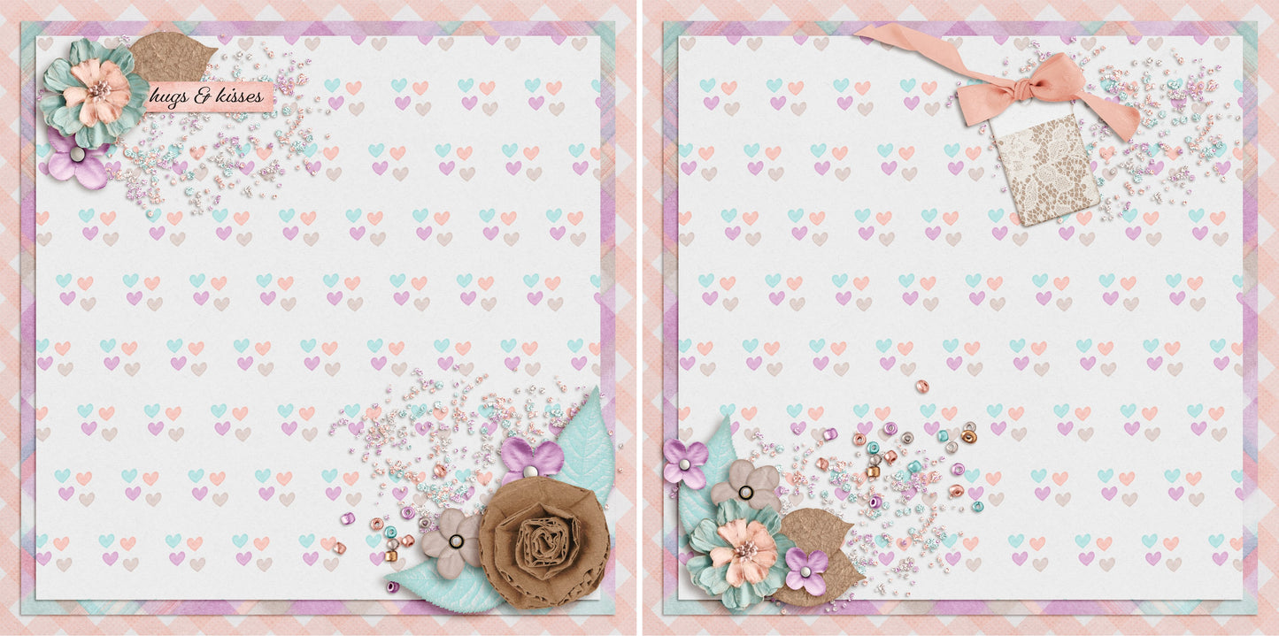 Hugs & Kisses NPM - 4959 - EZscrapbooks Scrapbook Layouts Girls, Love - Valentine