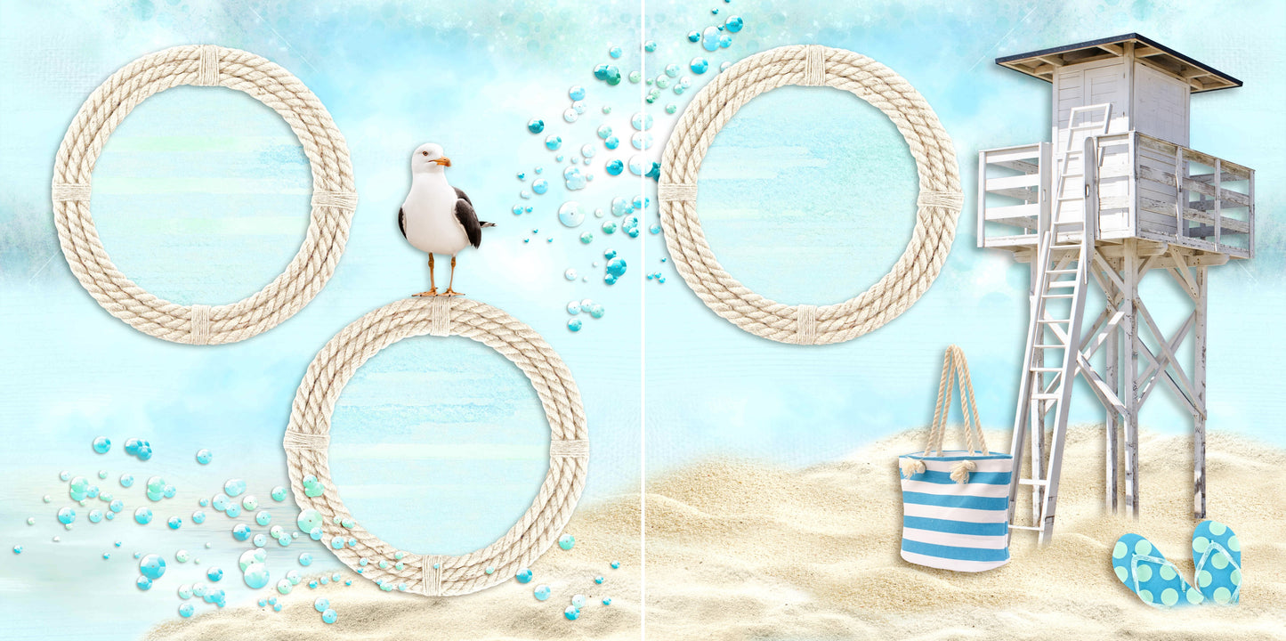 Lifeguard Station - 5546 - EZscrapbooks Scrapbook Layouts Beach - Tropical, cruise