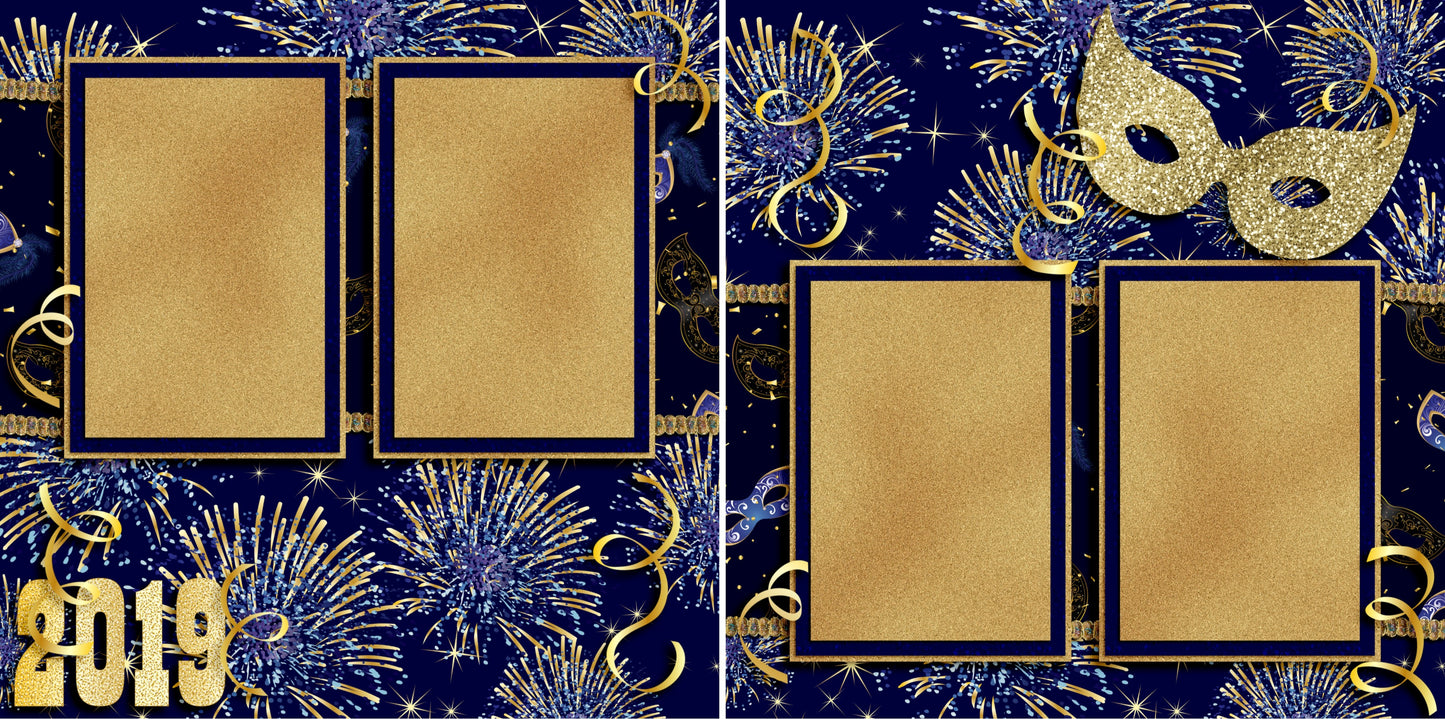 Masquerade 2019 - 3682 - EZscrapbooks Scrapbook Layouts New Orleans - Mardi Gras, New Year's