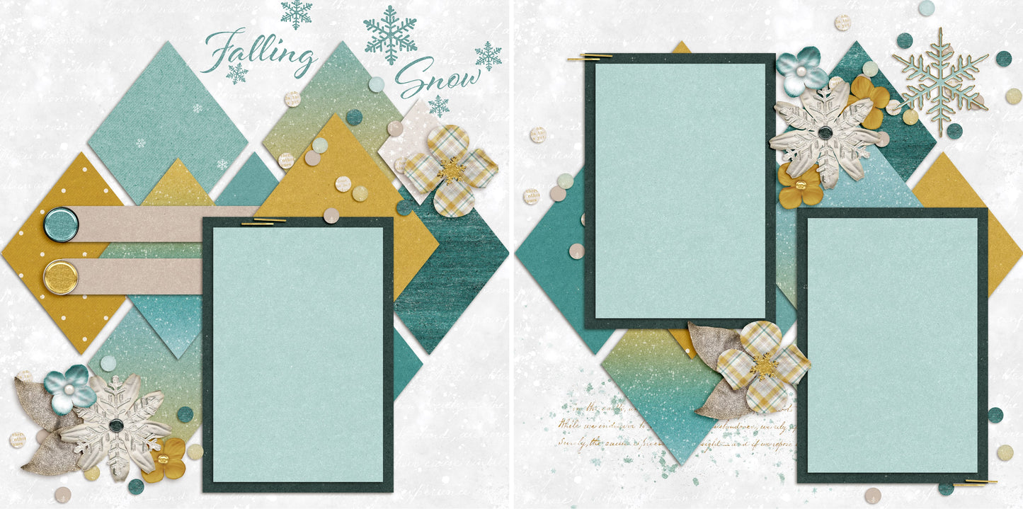 Falling Snow - 4556 - EZscrapbooks Scrapbook Layouts Winter