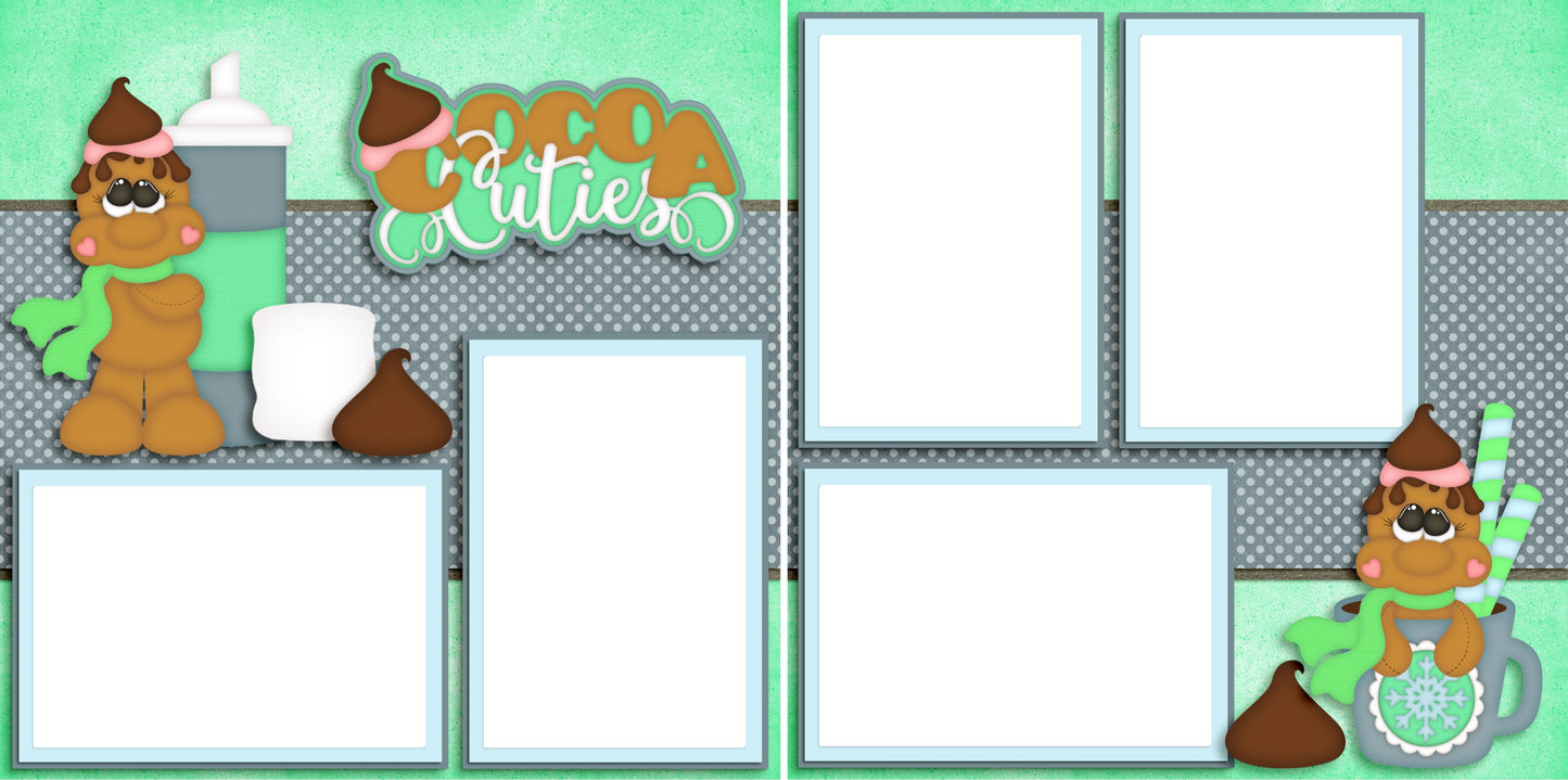 Cocoa Cuties - Digital Scrapbook Pages - INSTANT DOWNLOAD - EZscrapbooks Scrapbook Layouts Christmas, Winter