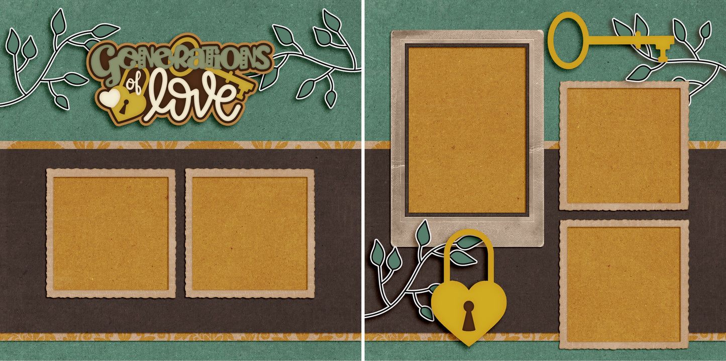 Generations of Love - 4760 - EZscrapbooks Scrapbook Layouts Family, Grandfather, Grandmother, Heritage