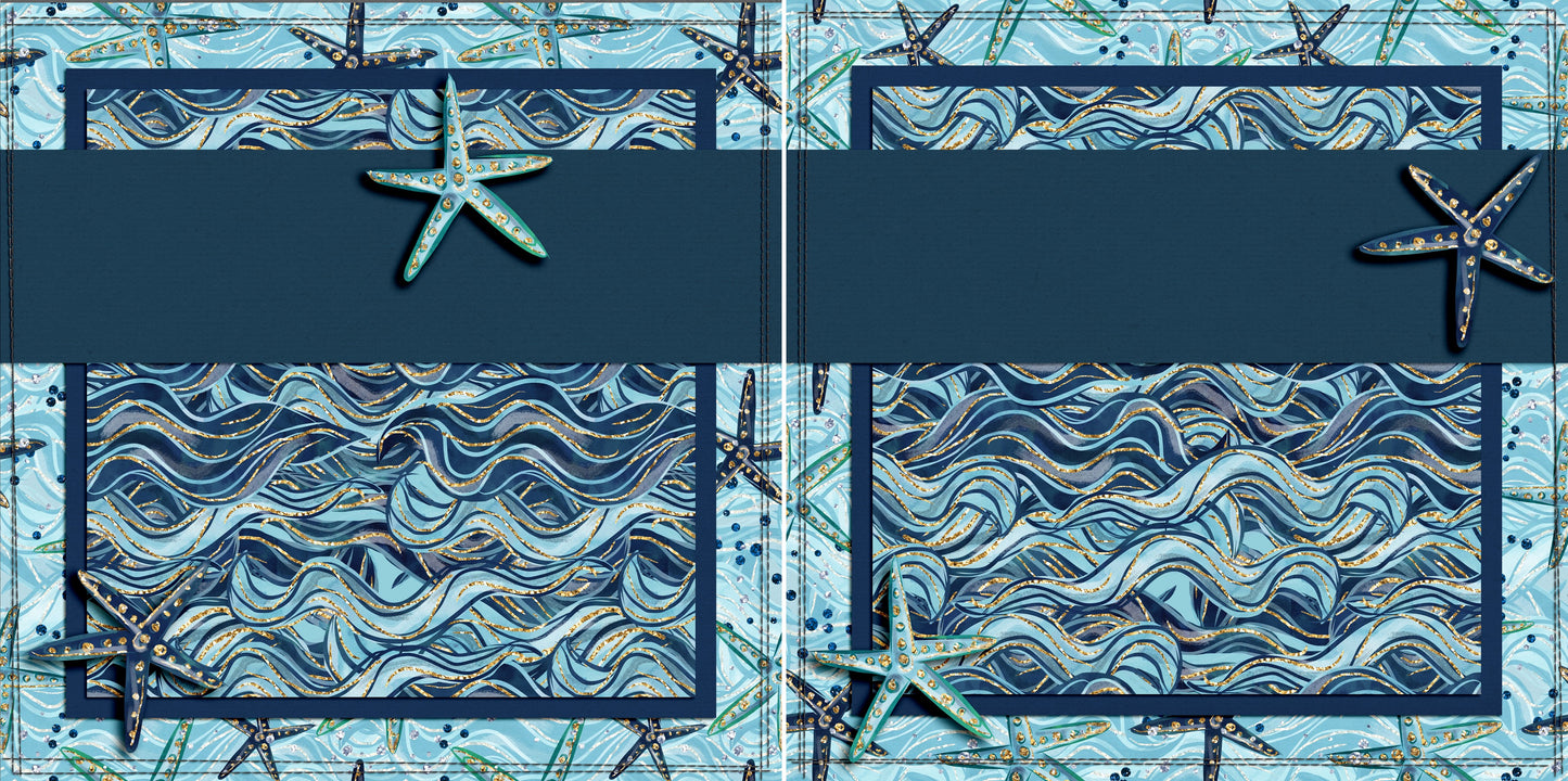 Nautical Waves NPM - 5459 - EZscrapbooks Scrapbook Layouts Beach - Tropical, cruise, Nautical, Swimming - Pool
