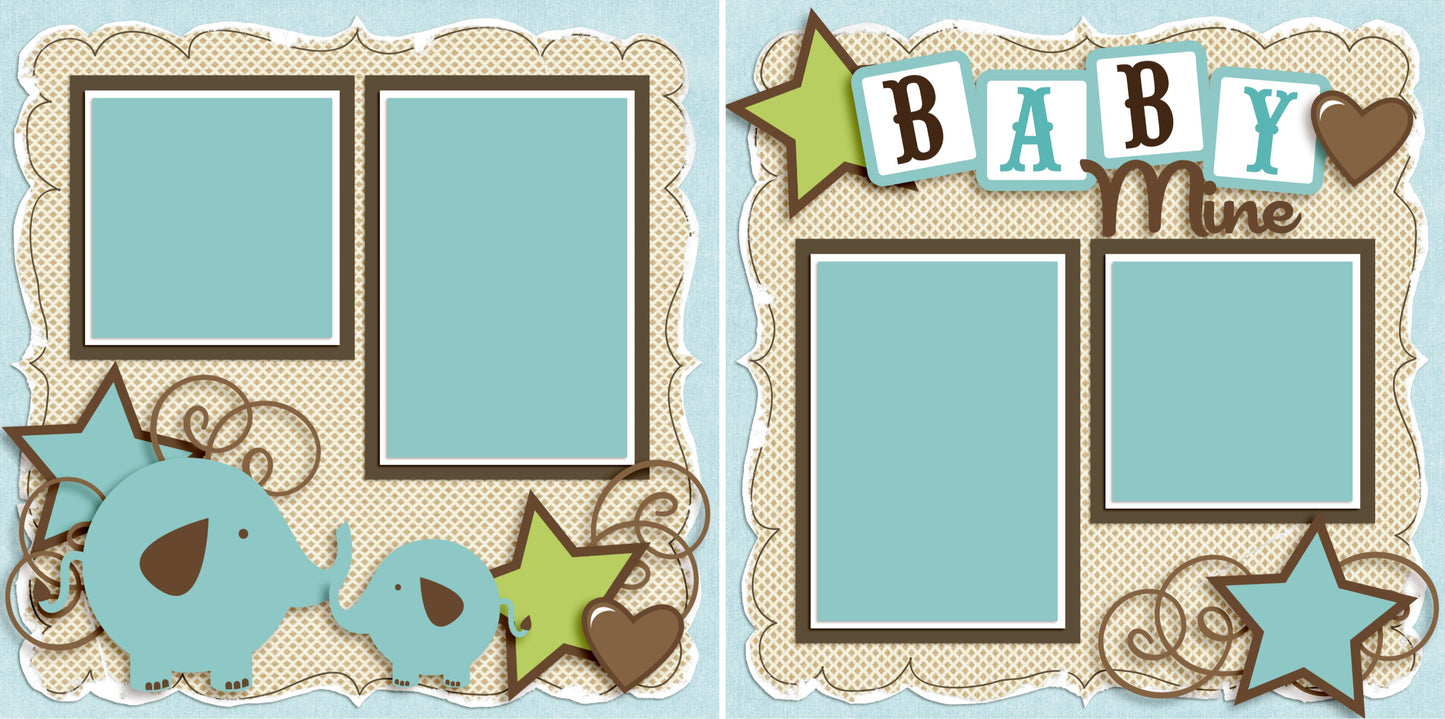 Baby Mine Boy - 4040 - EZscrapbooks Scrapbook Layouts Baby, Baby - Toddler