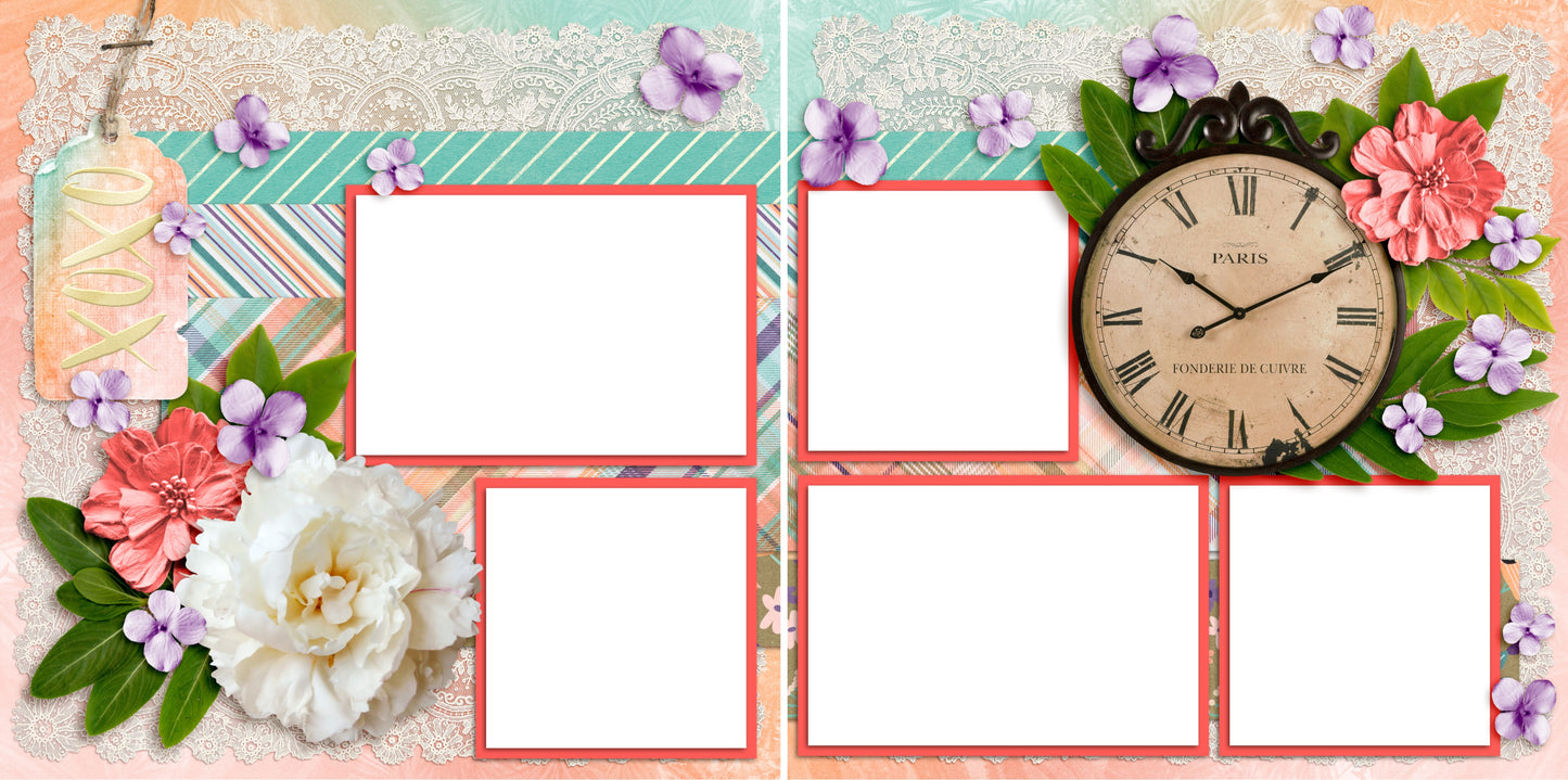 Time Flies - Digital Scrapbook Pages - INSTANT DOWNLOAD - 2019 - EZscrapbooks Scrapbook Layouts Heritage, Other