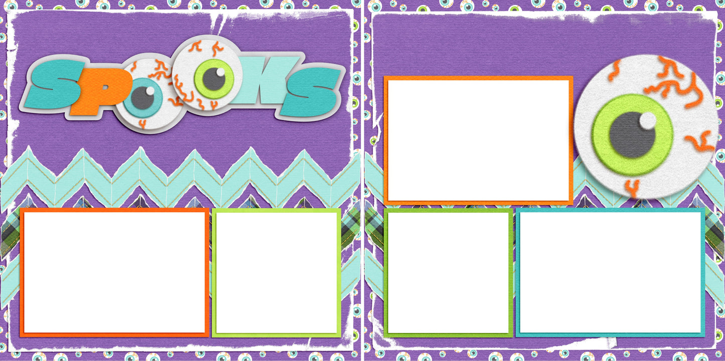 Spooks - Digital Scrapbook Pages - INSTANT DOWNLOAD - 2019 - EZscrapbooks Scrapbook Layouts Halloween