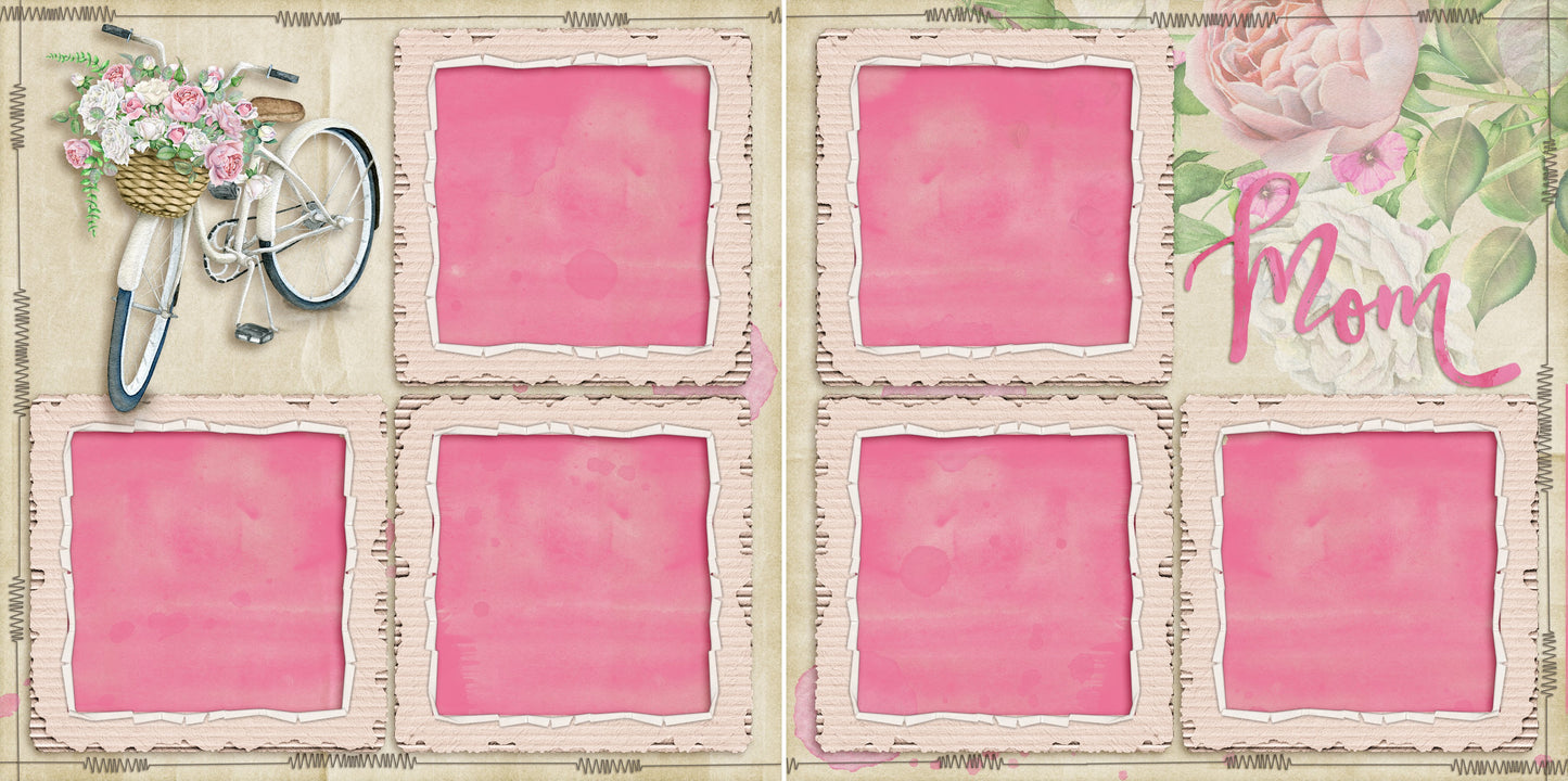 Mom - Rose Basket - 5528 - EZscrapbooks Scrapbook Layouts Family, mom