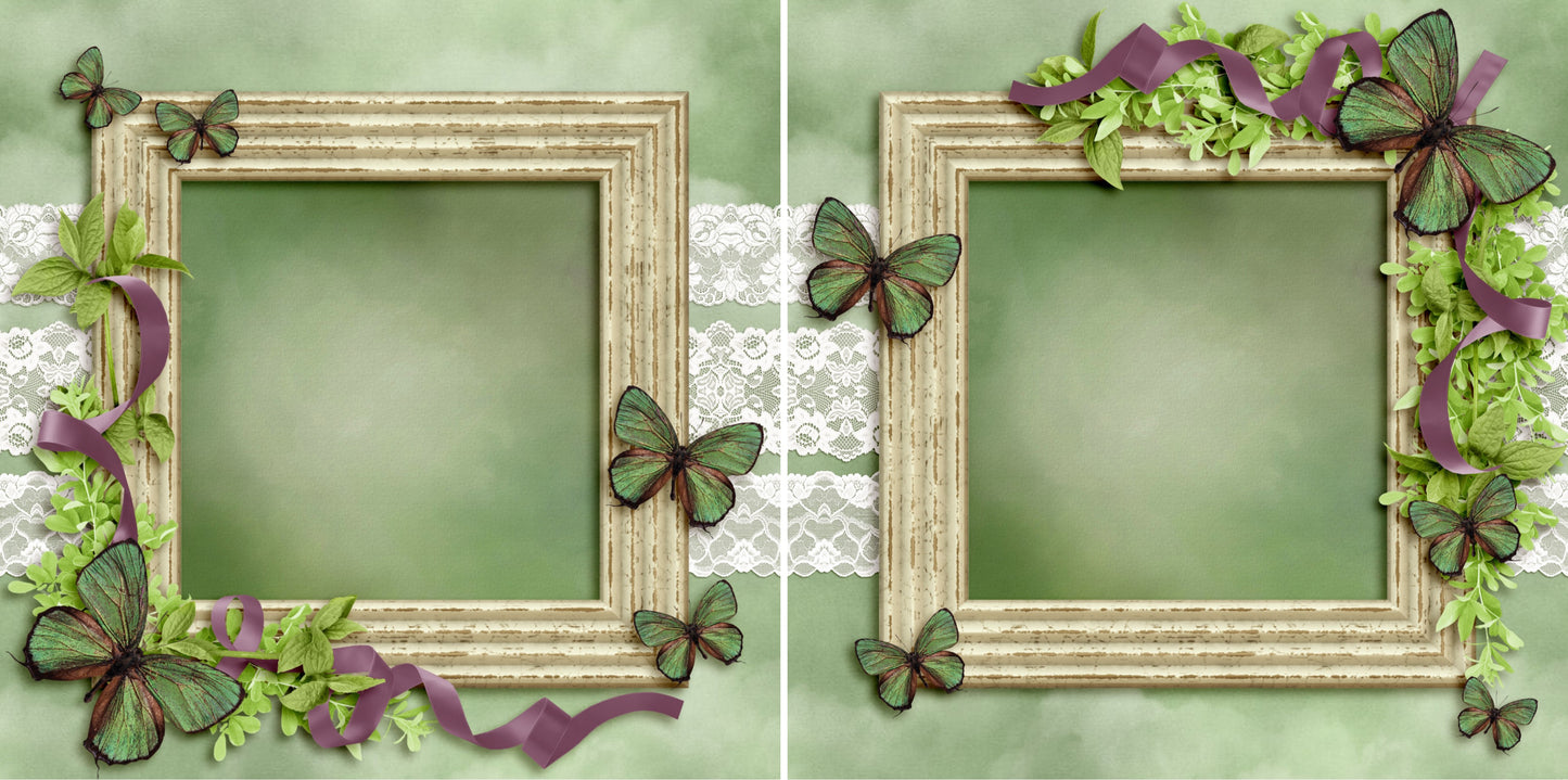 Beautiful Butterflies - 3888 - EZscrapbooks Scrapbook Layouts Farm - Garden