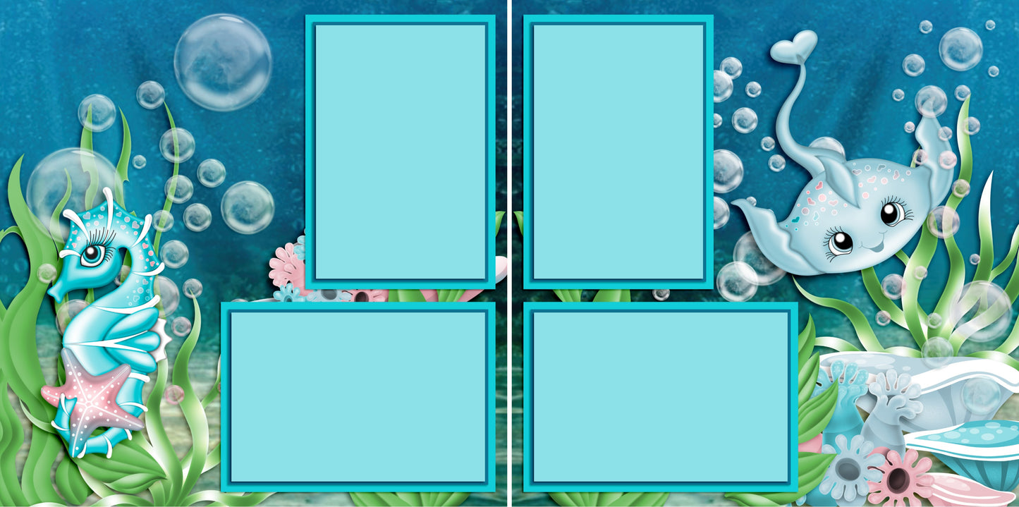 Ocean Friends - 3956 - EZscrapbooks Scrapbook Layouts Beach - Tropical, Summer, Swimming - Pool